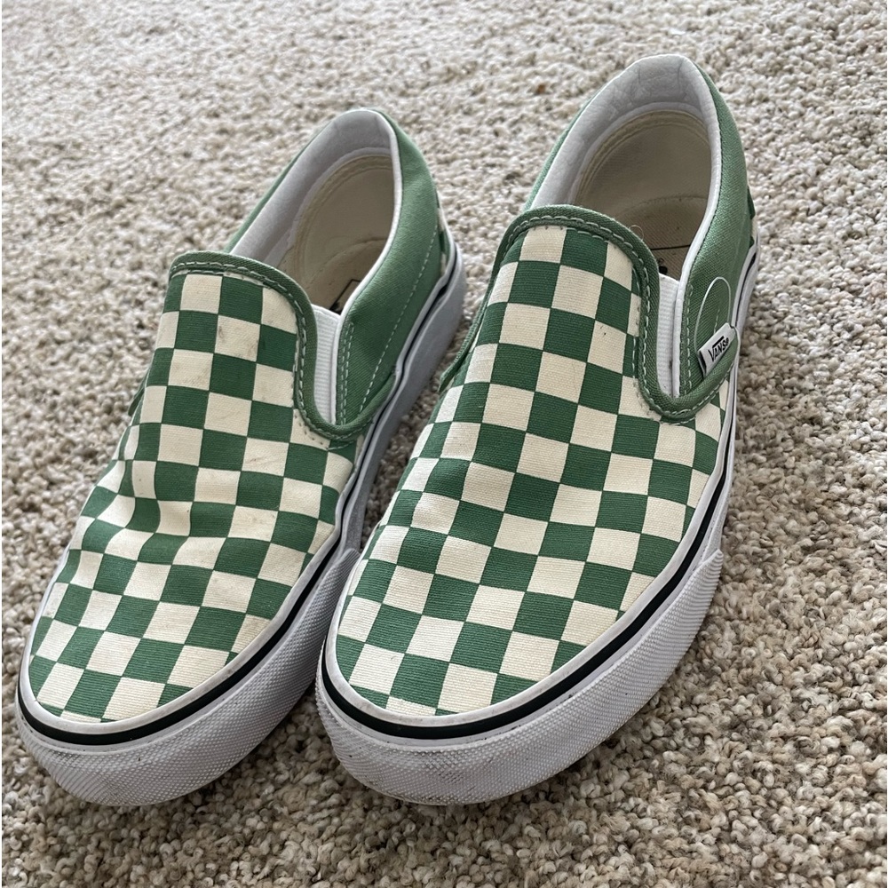 Green checkered vans